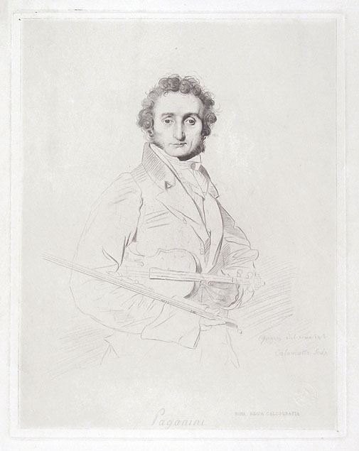 Luigi Calamatta, portrait of Niccolo Paganinini